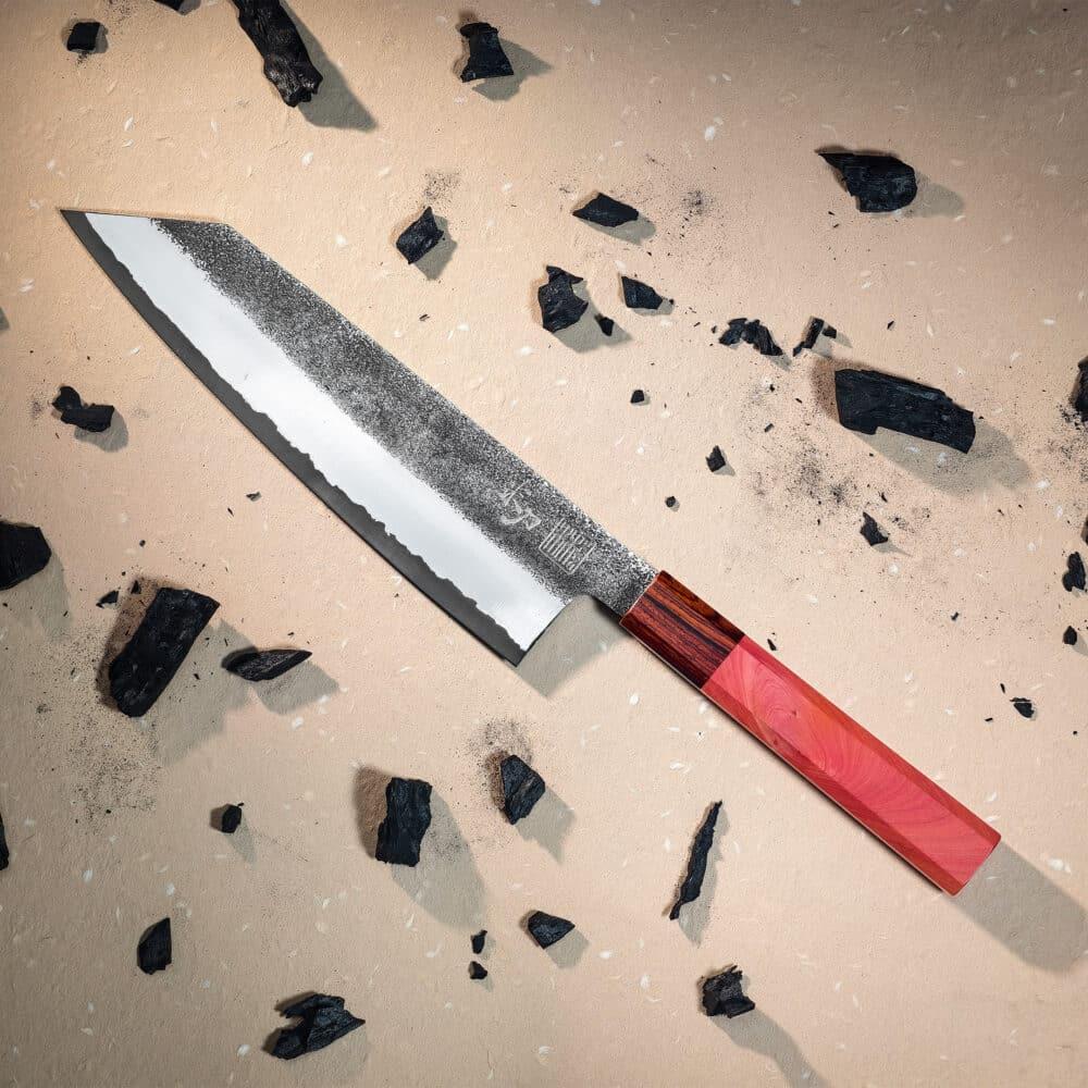 Riceknife FORGE Aogami Blue 2 kokkekniv med cocobolo og eg håndtag