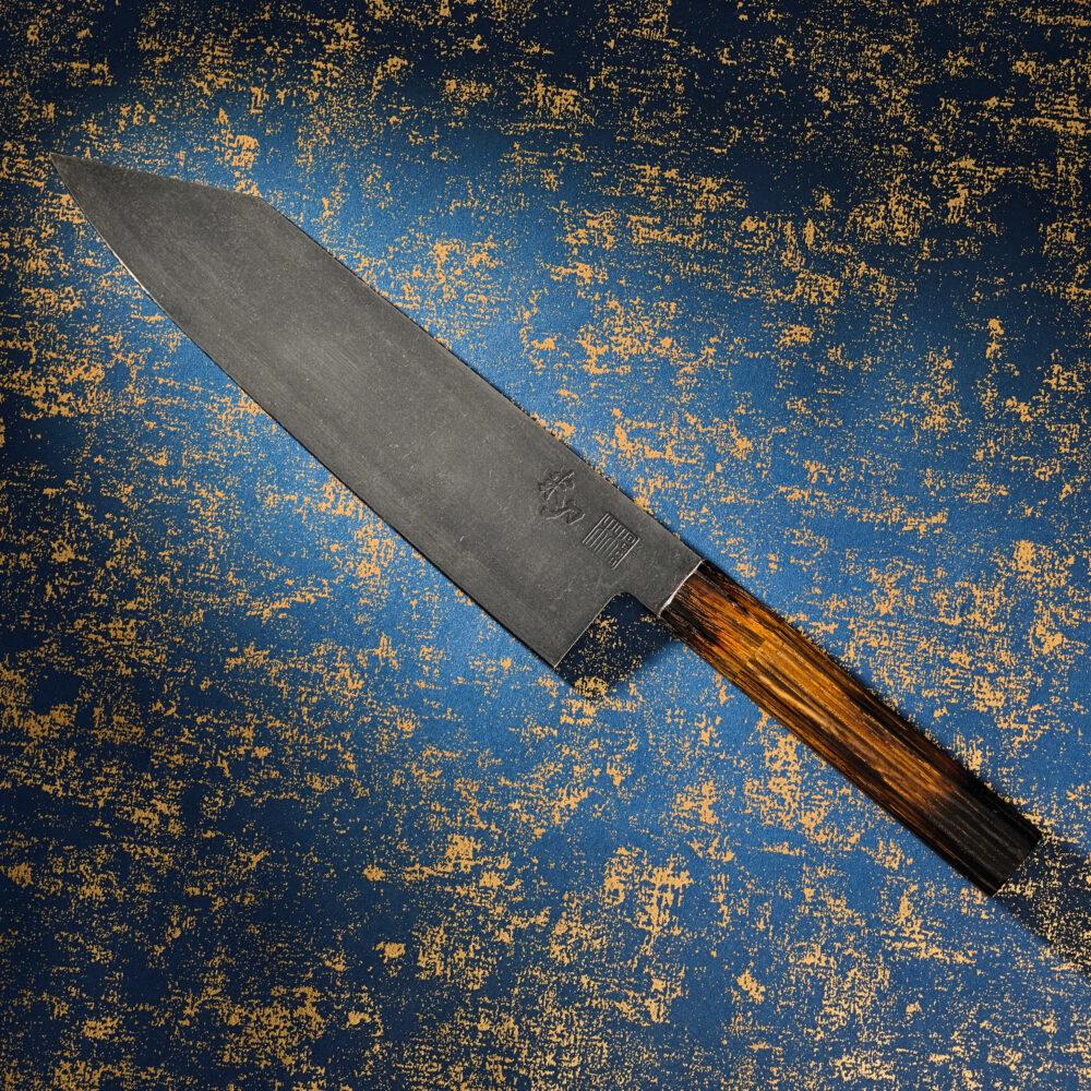 Riceknife RAW OAK ODIN kokkekniv med stabiliseret egetræshåndtag