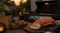 Flæskesteg på gasgrill med sprød svær — guide til perfekt grillet flæskesteg