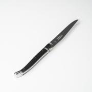 Laguiole Tradition steakkniv med håndtag i mørkt ibenholt og to blanke stålkraver