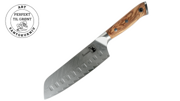 Sumisu Art santoku grøntsagskniv i 67-lags damaskusstål med oliventræskæfte