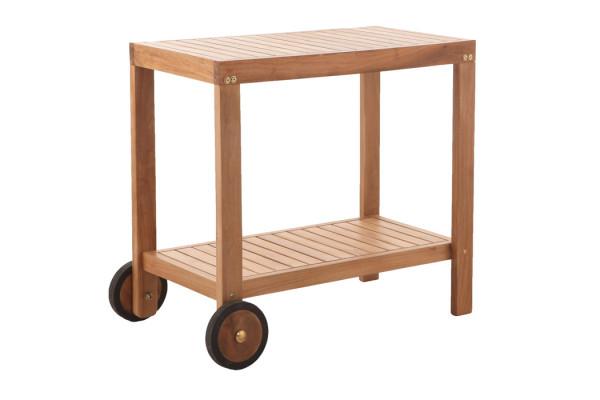 Teak grillvogn i massivt kerneteak-træ til udekøkken og terrasse