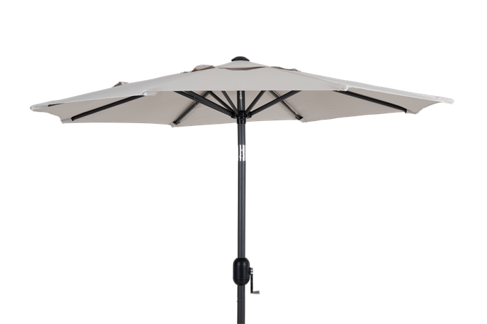 Cambre parasol Ø2 m i khaki farve med aluminiumsstang og hejs