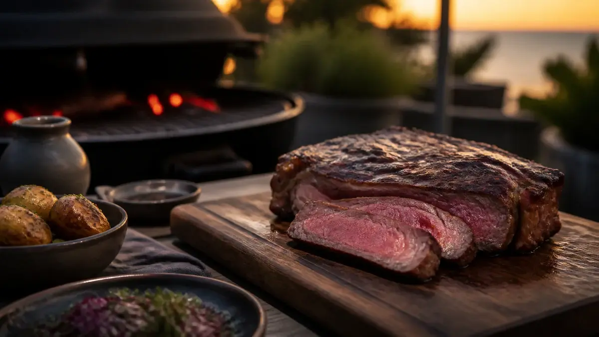 Entrecote på grill 2026: reverse sear og perfekte stegetider | Grillglod.dk